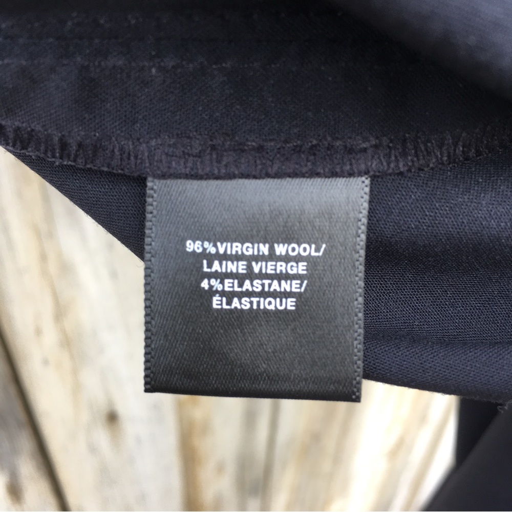 Lafayette 148 New York Italian Stretch Wool Menswear Pant Black 8 - Picture 13 of 16